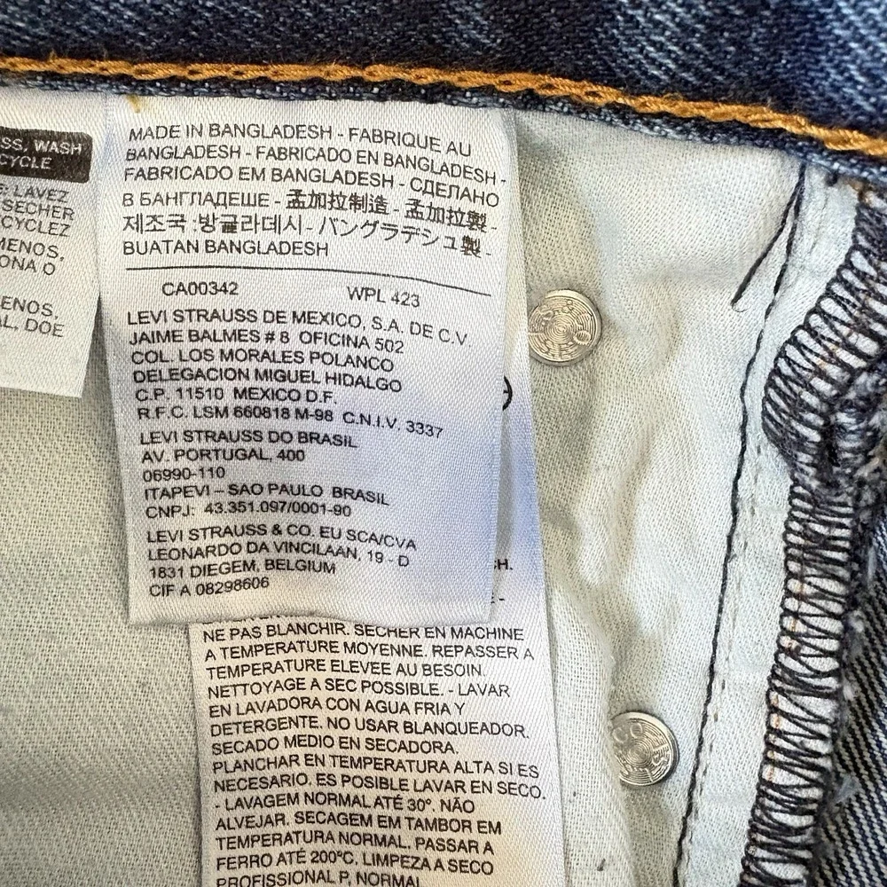 Levis 505 Jeans Mens 33x30 Blue Medium Wash Regular Straight Stretch Denim Pants